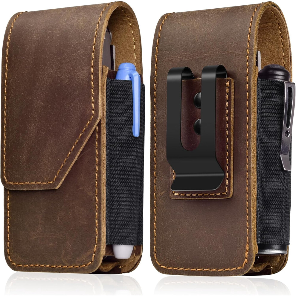 Genuine Leather Multitool Sheath Replacement For Leatherman - Premium Edc Belt Organizer Pouch With Magnetic Closure For Folding Tools, Darkbrown 9110895514269