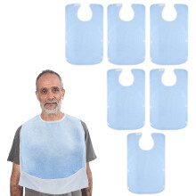 6PCS Washable Adult Bib for Elderly Women Men Adjustable Clothing Protector Large Coverage Feeding Bib for Disabled Adults Nursing Home