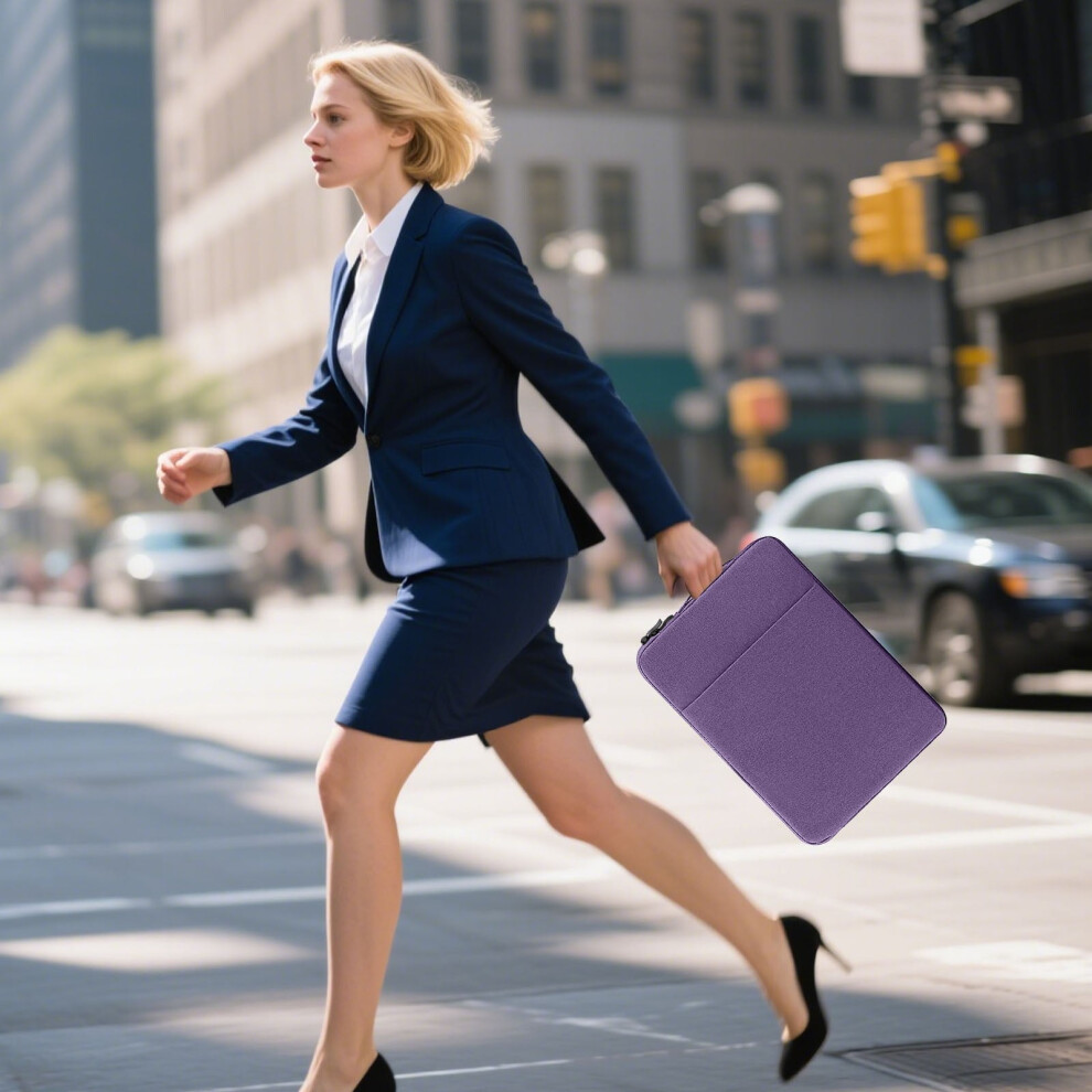 15.6" Laptop Sleeve Â Linen Fabric, Water-Resistant, Front Pocket For Accessories, Lightweight, Compatible With Most 15.6" Laptops Purple 9110895514382