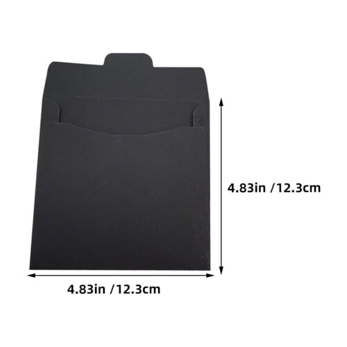 50 Pcs CD Paper Sleeves Clear Cases Storage Holder Covers Black 1