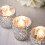 Castiçais BalsaCircle de vidro prateado para velas votivas, 7,6 cm (3 polegadas) 7