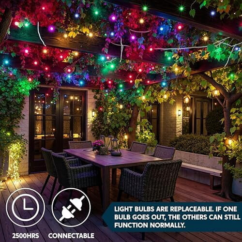 100 warmwitte T5-kerstlampjes, 6,5 meter (21,4 ft) wit 1