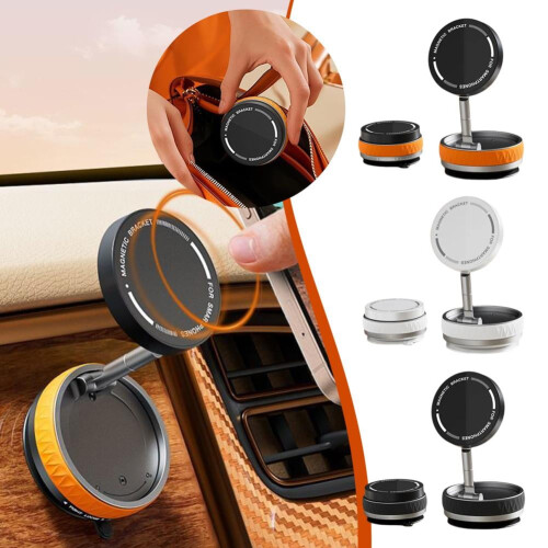 Support magnétique à ventouse pour téléphone, rotation à 360, blanc 1