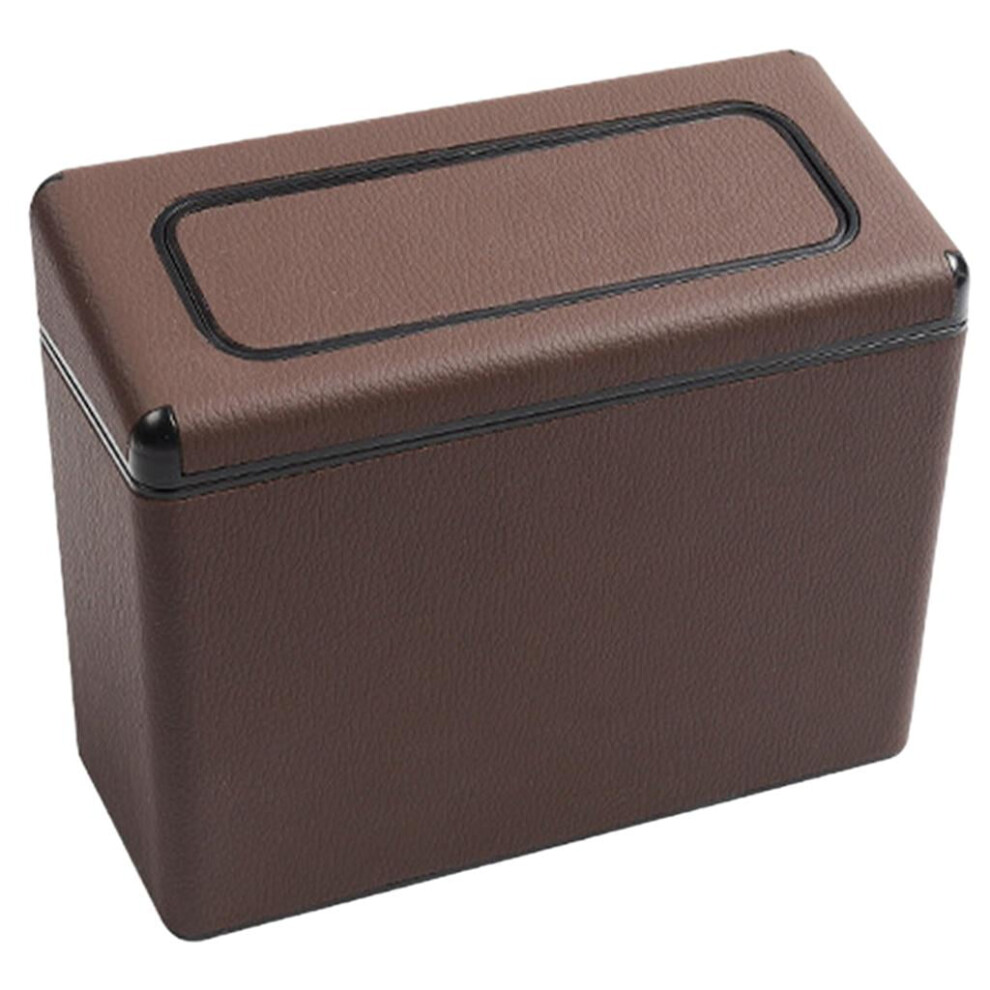 Car Trash Can Car Accessories Large Capacity Small Garbage Can - Brown 9110895517918