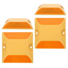FRCOLOR 4pcs Dual-Sided Reflective Road Studs for Highway/Driveway – High-Visibility Nighttime Safety Markers, Compatible with Standard Pavement