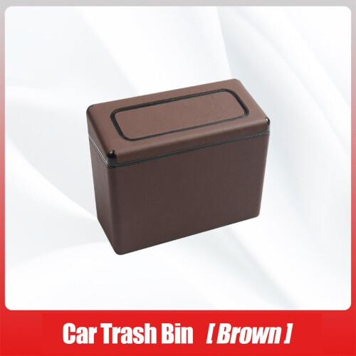Car Trash Can Car Accessories Large Capacity Small Garbage Can - Brown 2