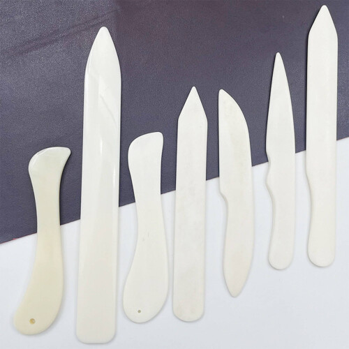 2Pcs Bone Folder,Natural Bone Material Scoring Tool,Precise Cutting Edge Creasing Tool for Bookbinding,Artificial Intelligence,Straight Head 1