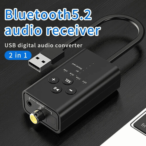 Δέκτης Bluetooth5.2Audio με οπτική ομοαξονική έξοδο AUX 1