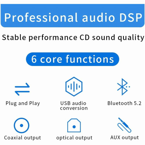 Bluetooth 5.2 Audio Receiver USB to Optical Coaxial 2