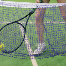 Blue Portable Badminton Net with Small Mesh for Daily Use Polypropylene Fabric 70 Characters