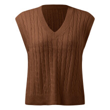 Sweaters for Women Print Sleeveless V Neck Ribbed Knit Split Pullover Sweater Vest Fall Winter Blouse Top Casual Comfort Soft