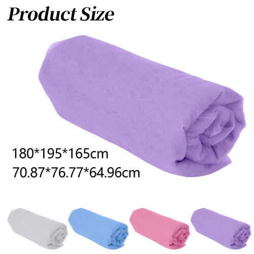 Μωβ Κουνουπιέρα Queen Size 4-στύλων με δαντέλα 2