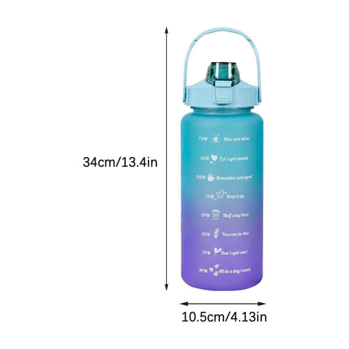 Μπουκάλι νερού AuroraX64oz με καλαμάκι, αδιάβροχο κύπελλο ταξιδιού για απώλεια βάρους 1