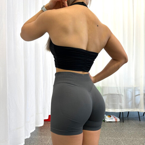 Short de sport taille haute uni 3 pouces 2