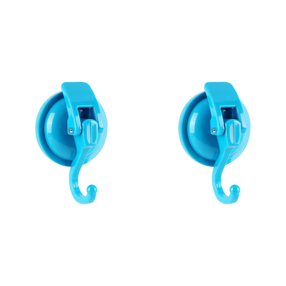 2 Pack Heavy Duty Vacuum Wreath Cup Hook, No Hole Punched, Super Suction For Kitchen Bathroom And Restroom, Blue 9426043838324