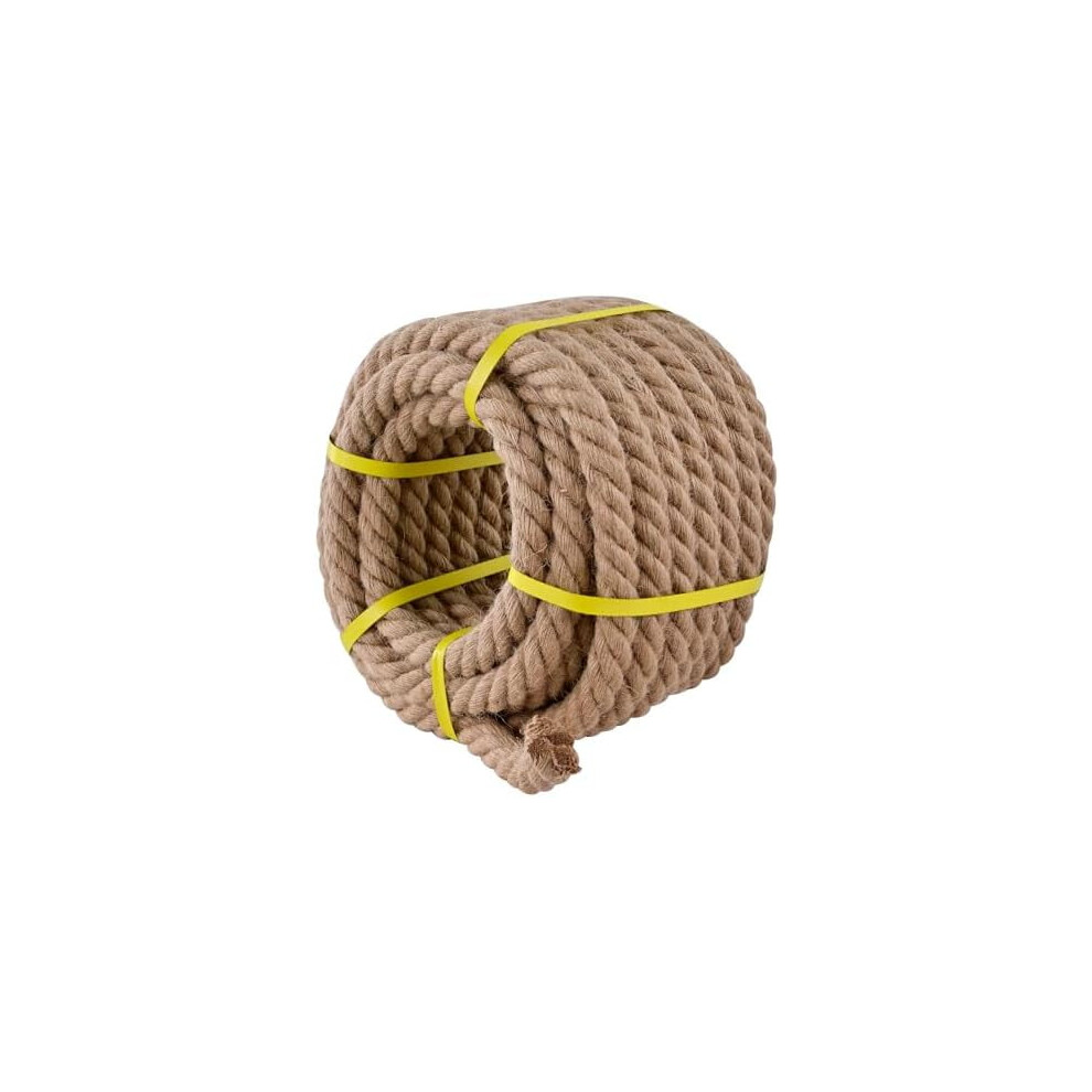 Natural Jute Rope, 5/8 Inch X 50Ft - Heavy Duty, Swing, Tug Of War, Nautical & Hammock Rope 9426043838362