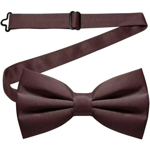 2 Packs Solid Color Pre-tied Bow Tie Adjustable Bowtie for Men