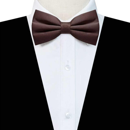 2 Packs Solid Color Pre-tied Bow Tie Adjustable Bowtie for Men 1