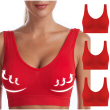 Lot de 3 soutiens-gorge sans armatures pour femmes, grandes tailles, respirants, de sport, à bonnets emboîtants, confortables, du S au 6XL