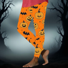Női Halloween mintás, lezser jóganadrág - Puha, könnyű, rugalmas nadrág partikra, mindennapi viseletre