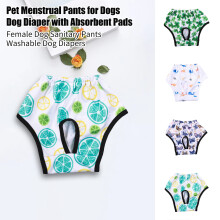 Dog Menstrual Pants Reusable Printed Dog Diapers Breathable Pet Sanitary Panties Elastic Waist Puppy Hygiene Pants for Cats Dogs Multicolor