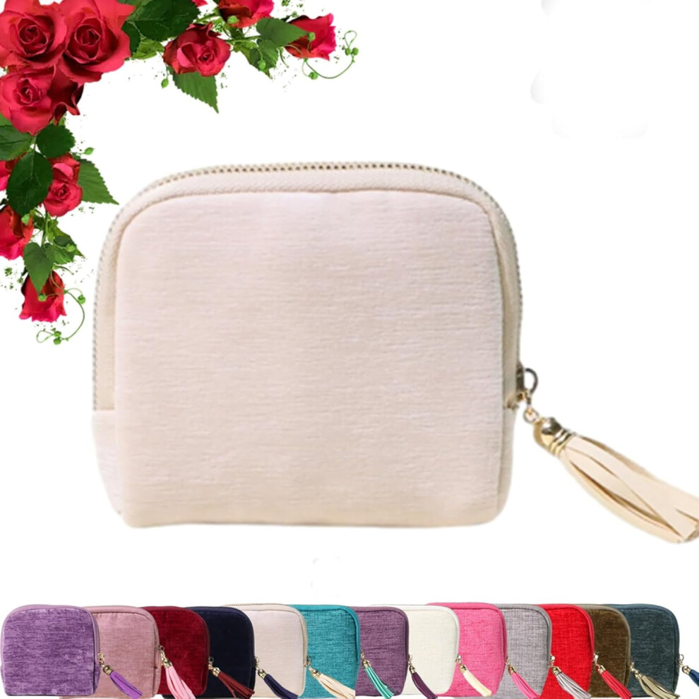 Portable Foldable Travel Jewelry Case With Tassel Zipper, Soft Velvet 5-Compartment Organizer Pouch For Bangles 9426043915438