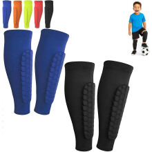 Shin Defender, Shin Guards Kids with Honeycomb Pads, 2 Pack Shindefender Shins Guards Soccer for Ski Youth Adult(Blue Black,M(Age 11-13))