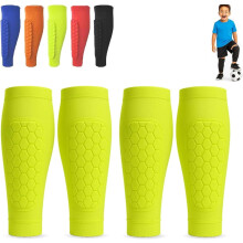 Shin Defender, Shin Guards Kids with Honeycomb Pads, 2 Pack Shindefender Shins Guards Soccer for Ski Youth Adult(Green Green,XL(Adult))