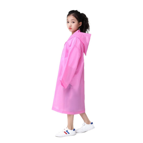 Kids' Reusable EVA Rain Poncho with Drawstring Hat