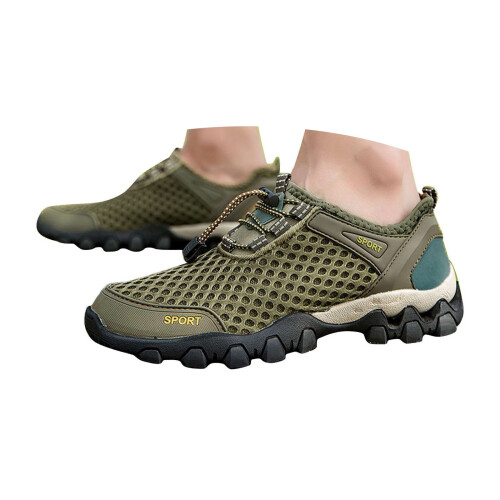 Men's Mesh Sneakers Breathable Green Size44 2