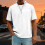 Men's Short Sleeve Striped Tee with Zipper Placket 2