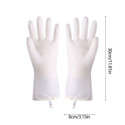 Velvet-Lined Dishwashing Gloves Rubber Thickened Waterproof 2