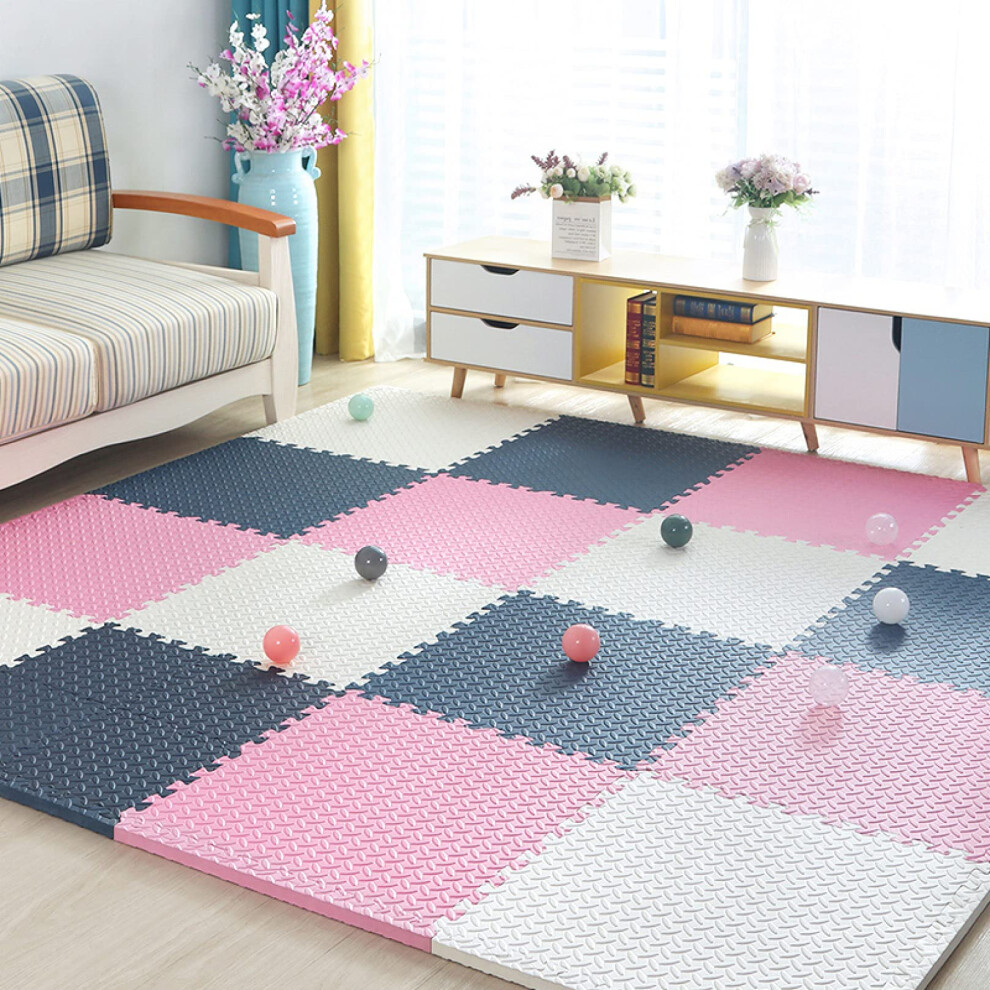 Kids Play Mat with NonSlip Surface and Cushioned Foam Floor Mat for Playroom Scratch Prevention