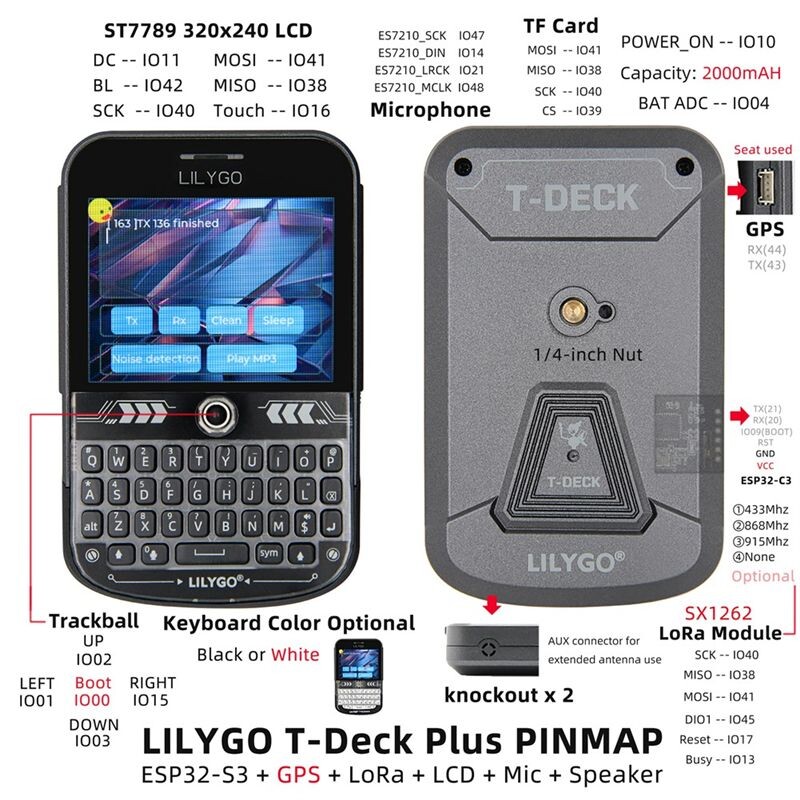 LILYGO T-Deck ESP32-S3 Development Board GPS LoRaWAN Long Distance ...