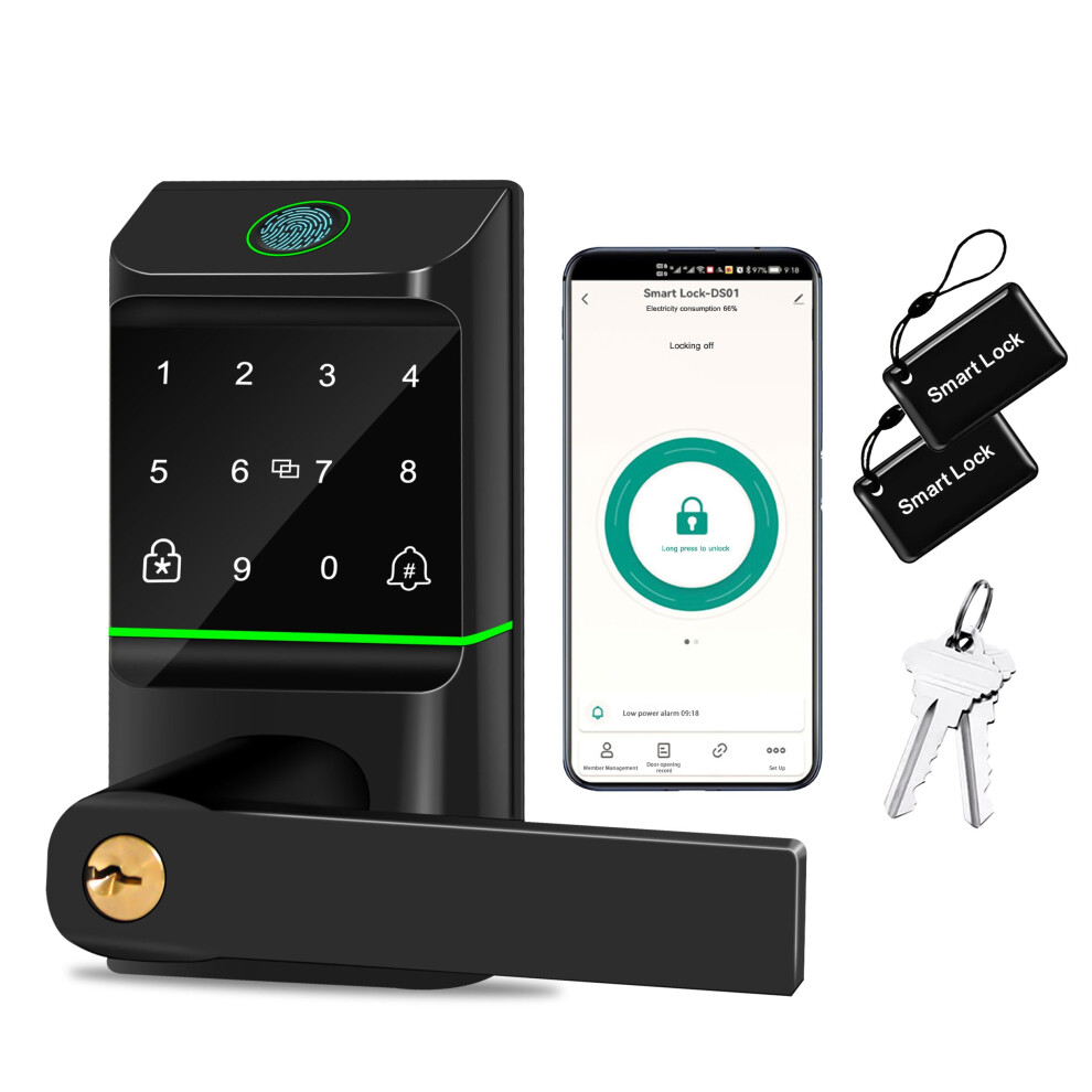 Smart Door Lock With Fingerprint And App Control, Keyless Deadbolt For Home Office Bedroom 9771547166146