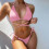 (L)Ladies Swimwear Sexy Swimwear Backless Rope Triangle Bikini Set-e 1