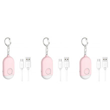 3X Personal Alarm Rechargeable Waterproof Emergency Self Defense SOS Alert Rape Whistle Safety Siren for Women