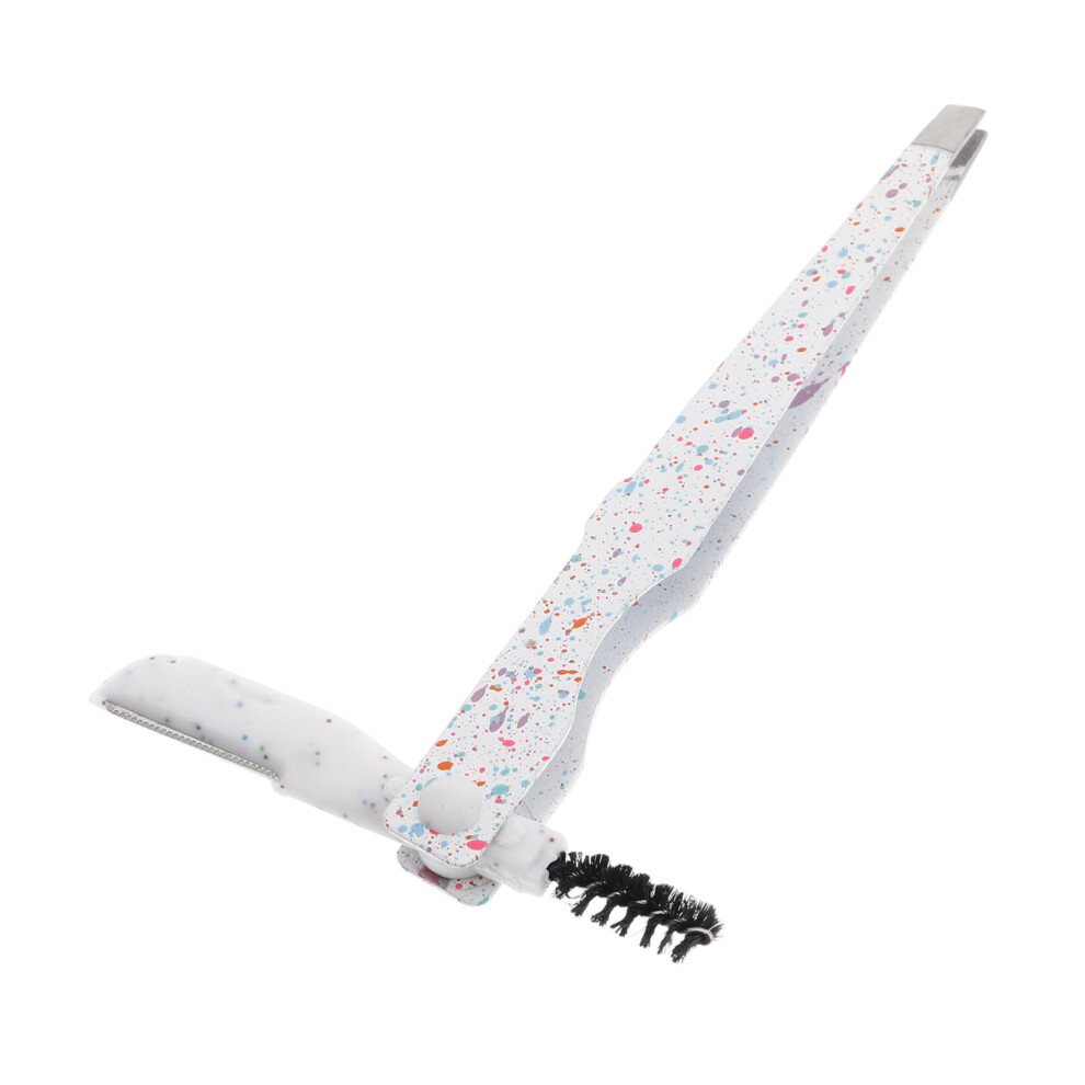 Precision Eyebrow Tweezers and Foldable Razor with Brush for Women Brow Shaping Kit