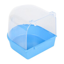 Covered Bird Bath for Cage Parrots Finches Canaries Lovebirds Durable Plastic Hanging Design