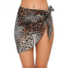 (208x50cm,Leopard)Beach Wrap Sarong Swimsuit Cover Ups For Women Breathable Fast Drying Sarong Skirt_w