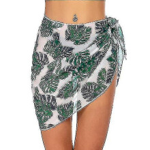 (208x50cm,Leaf printing-B)Beach Wrap Sarong Swimsuit Cover Ups For Women Breathable Fast Drying Sarong Skirt_w
