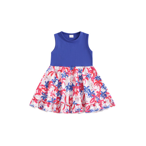 (3-4 Years, Blue) Robe d'été sans Vêtements mignons.