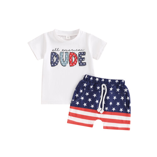(18-24 Months, White) Ensemble bébé garçon 4 juillet.