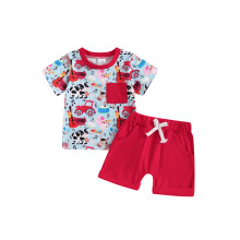 (18-24 Months, Red) Letni komplet dla elastyczną talią.