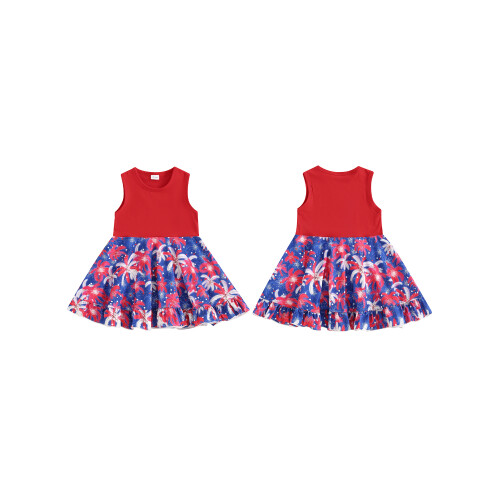 (4-5 Years, Red) Robe d'été sans Vêtements mignons. 1