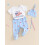 (0-3 Months, White) Conjunto Bebê Menino e Chapéu. 4