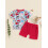 (12-18 Months, Red) Ensemble d'été 2 taille élastique 4