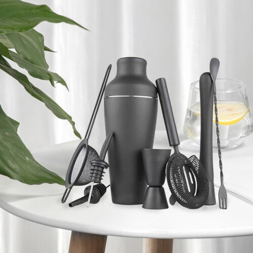 Cocktail Shaker Muddler Strainer Set Shaker Jigger Drink Martini Mixing 2