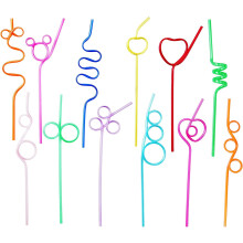 24 Pcs Reusable Silly Straws for Kids & Adults – Loop Curly Drinking Straws for Parties, Classroom, Valentine's, Christmas, Birthday, Wedding –