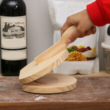 Homoyoyo Dumpling Skin Pressing Tool Beige Wood Dough Press Plate for Easy Dumpling Making 1 Piece